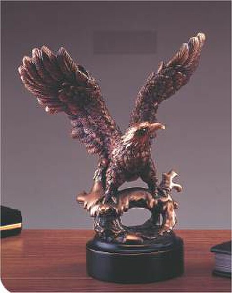 American Eagle Sculpture on Wave Bronze Patina